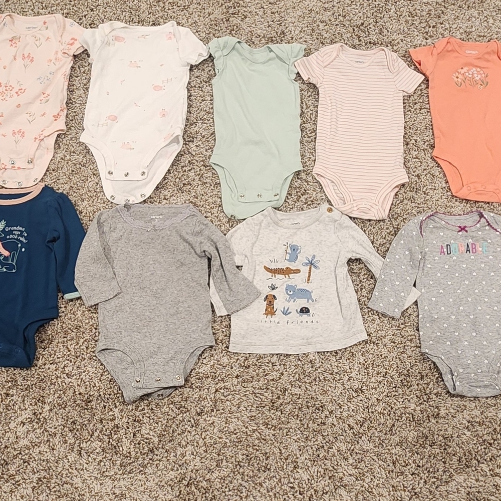 Carter's Girls' One-Piece Bodysuit Pack - Mix Lot 3 Month Sleepwear Day Wear